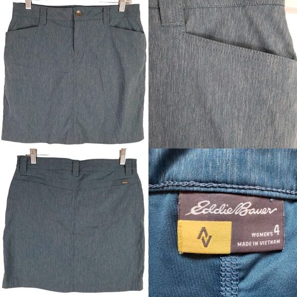 Eddie Bauer Travex Skort Skirt Womens Size 4 Blue Outdoor Hiking Nylon - Picture 1 of 10